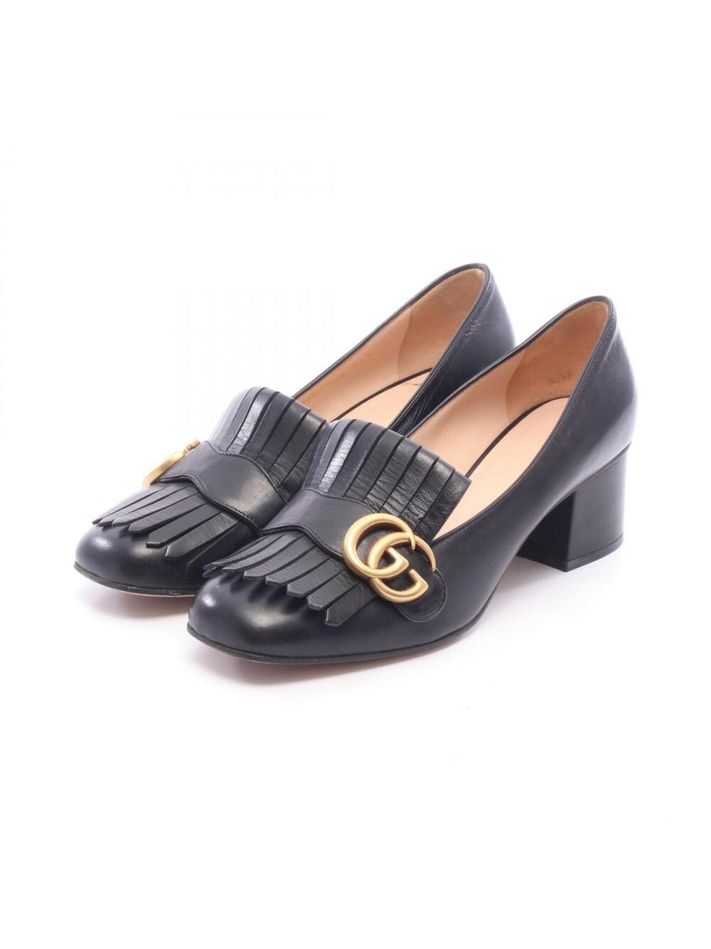 Gucci Double G Fringe Mid Heel Pumps #366166G40B